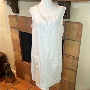 NEXT White Sleeveless Linen Tank Dress, size 12